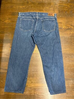 Men's Ralph Lauren Double R L Slim Fit Jean Size 40 x 32 Blue Denim Cotton Japan